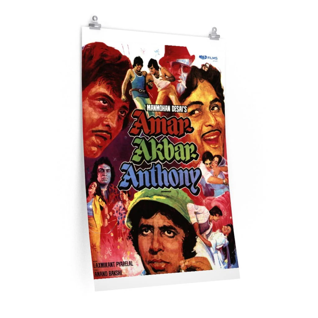 Amar Akbar Anthony (1975) Bollywood Classics Poster