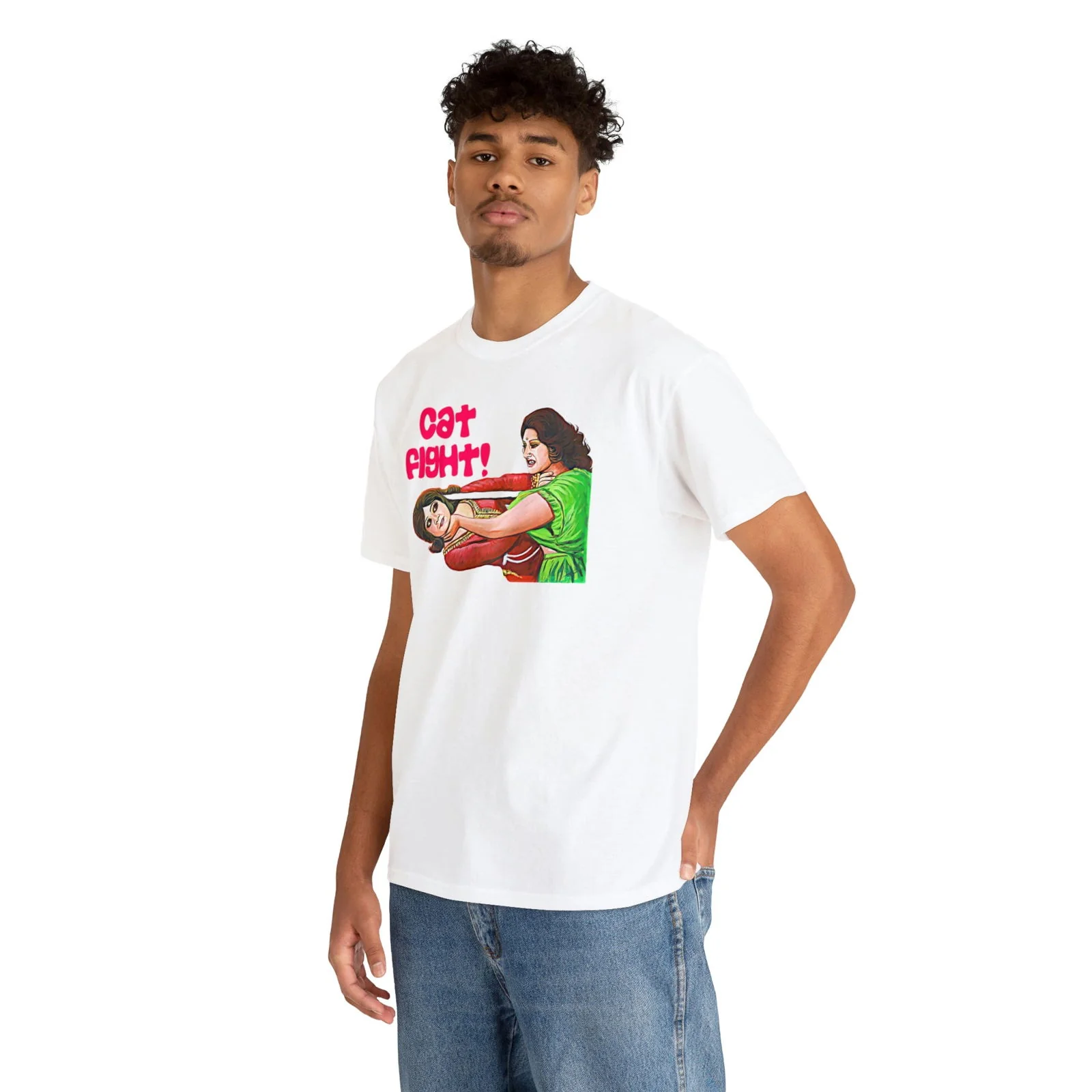Cat Fight - Lollywood - Unisex Heavy Cotton Tee - Image 6