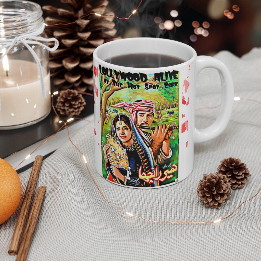 Heer Ranjha - Hand Painted - Ceramic Mug 11oz - Image 4