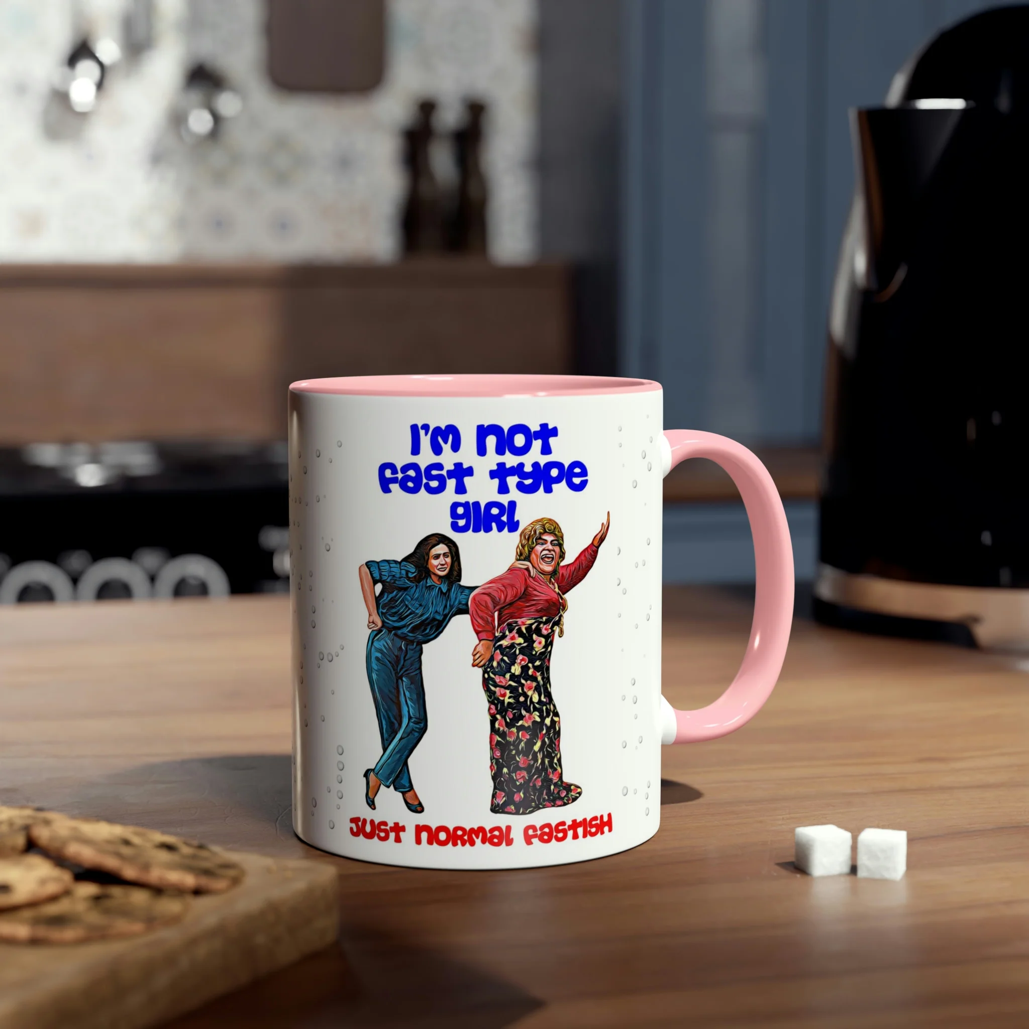 I'm Not Fast Type Girl - Two-Tone Coffee Mugs, 11oz - Image 10