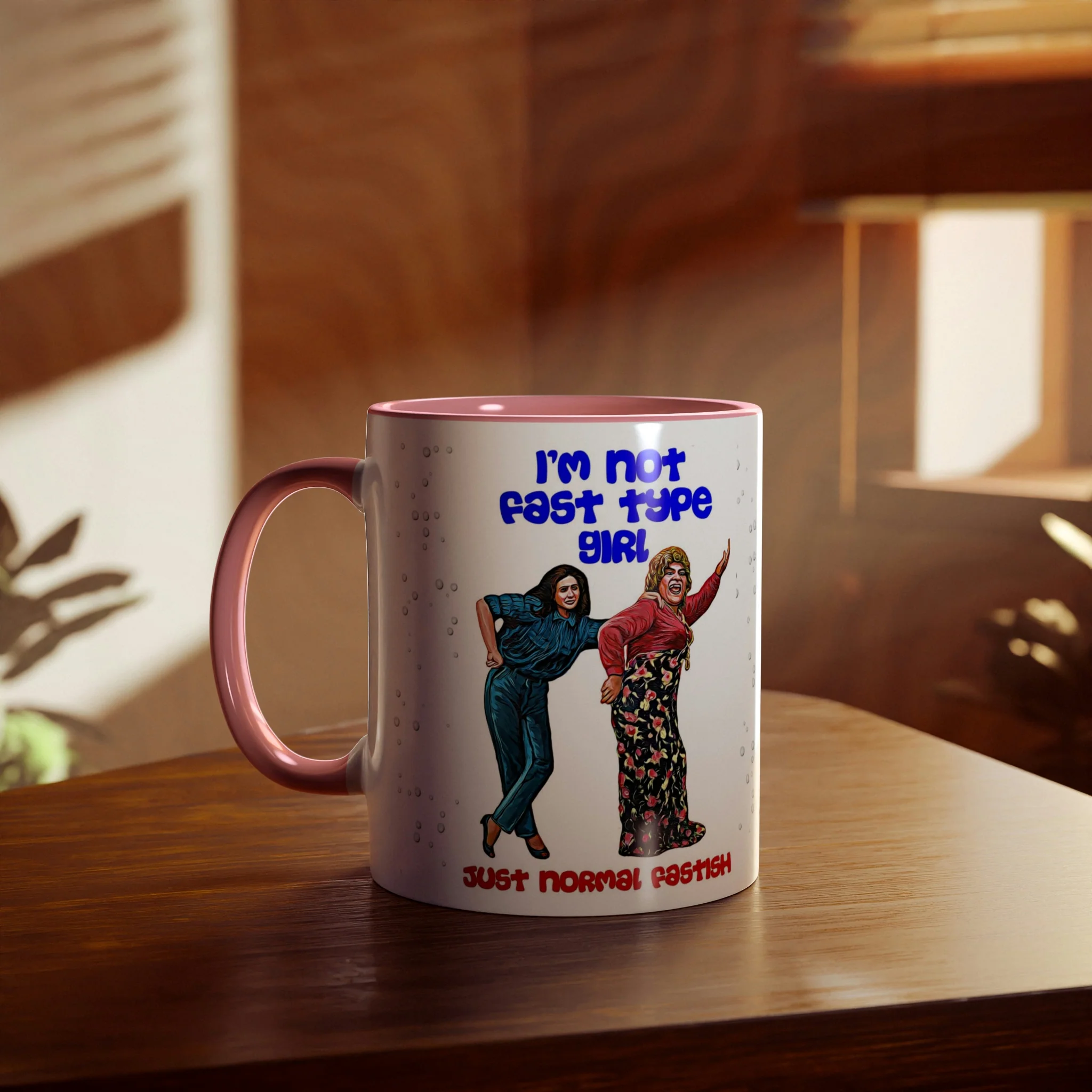 I'm Not Fast Type Girl - Two-Tone Coffee Mugs, 11oz - Image 8