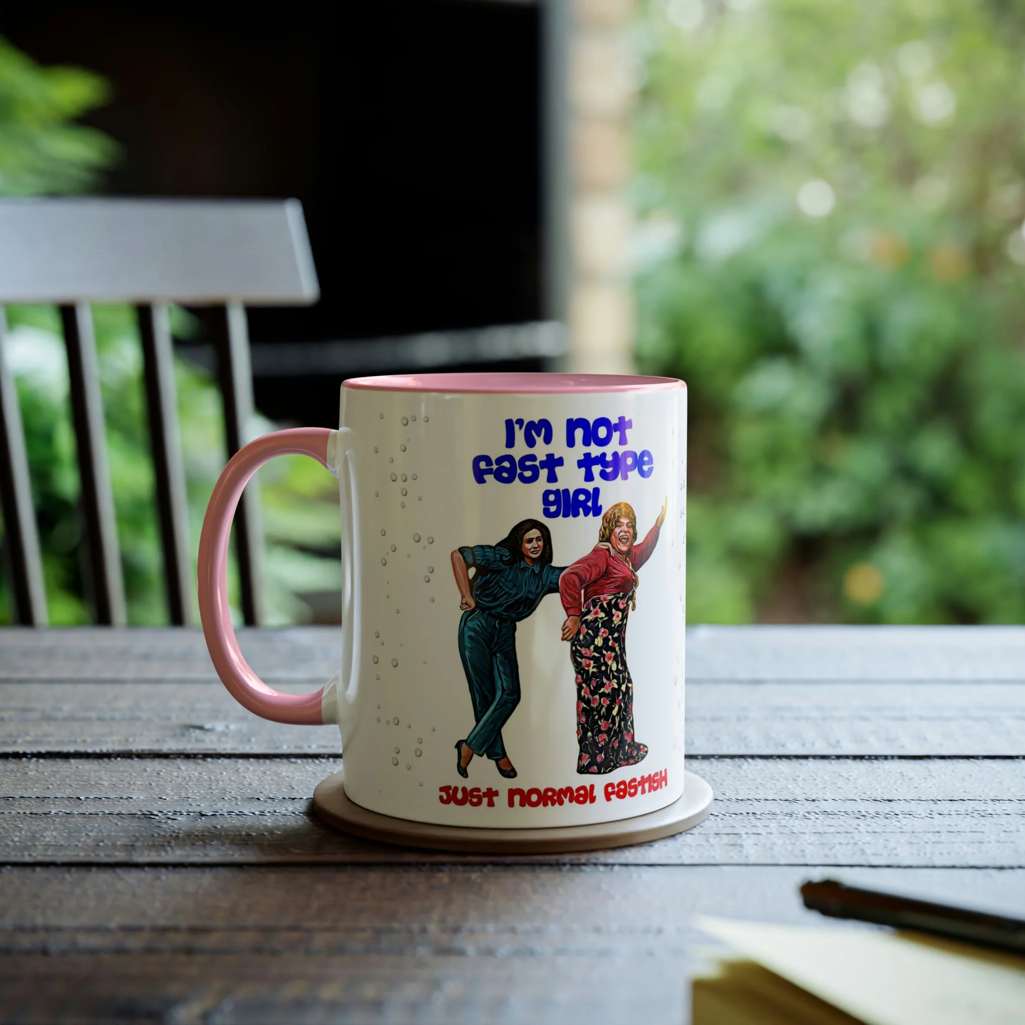 I'm Not Fast Type Girl - Two-Tone Coffee Mugs, 11oz - Image 9