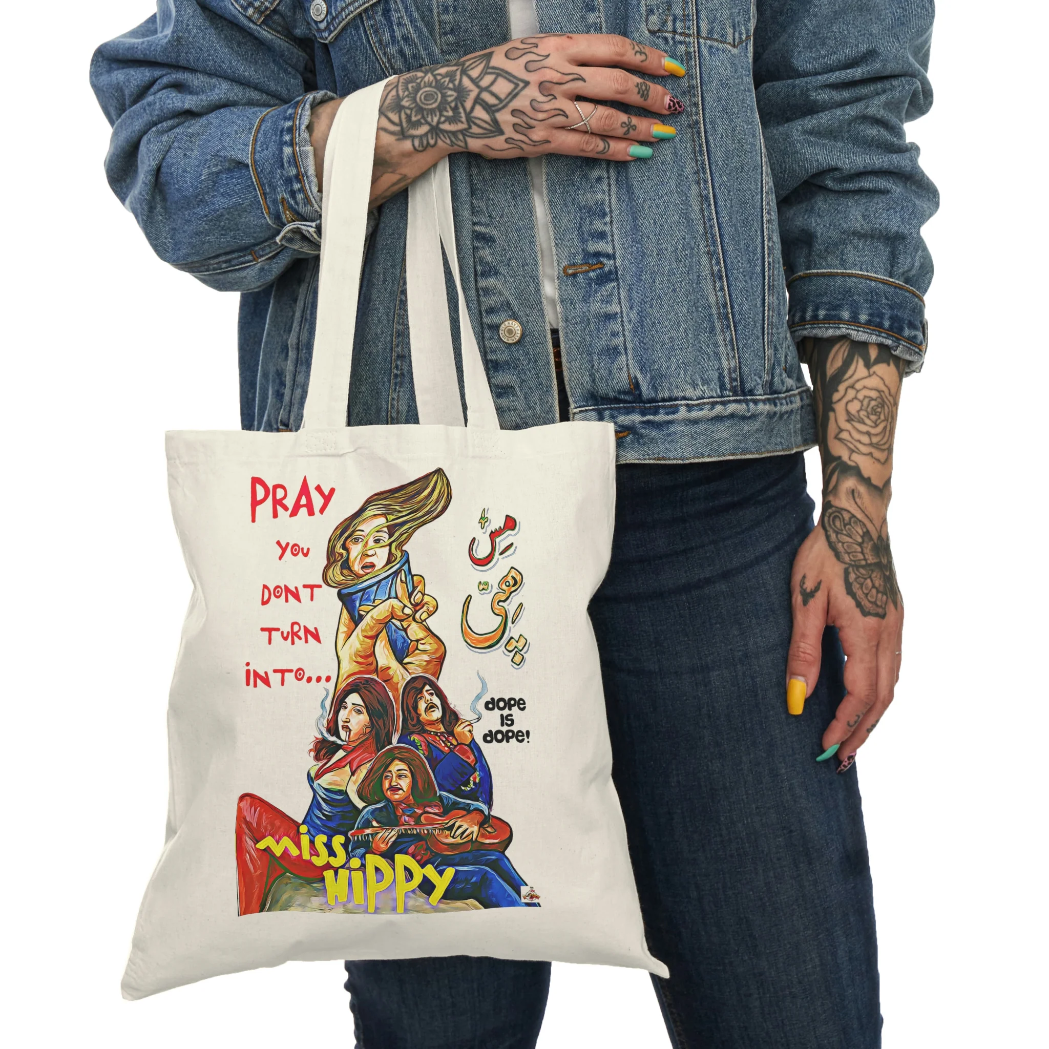 Miss Hippy / Gay Yaar Natural Tote Bag - Image 3