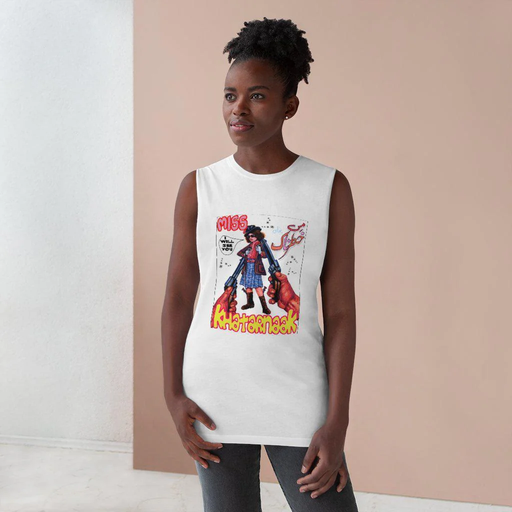 Miss Khatarnak - Girl Power - Unisex Barnard Tank - Image 4