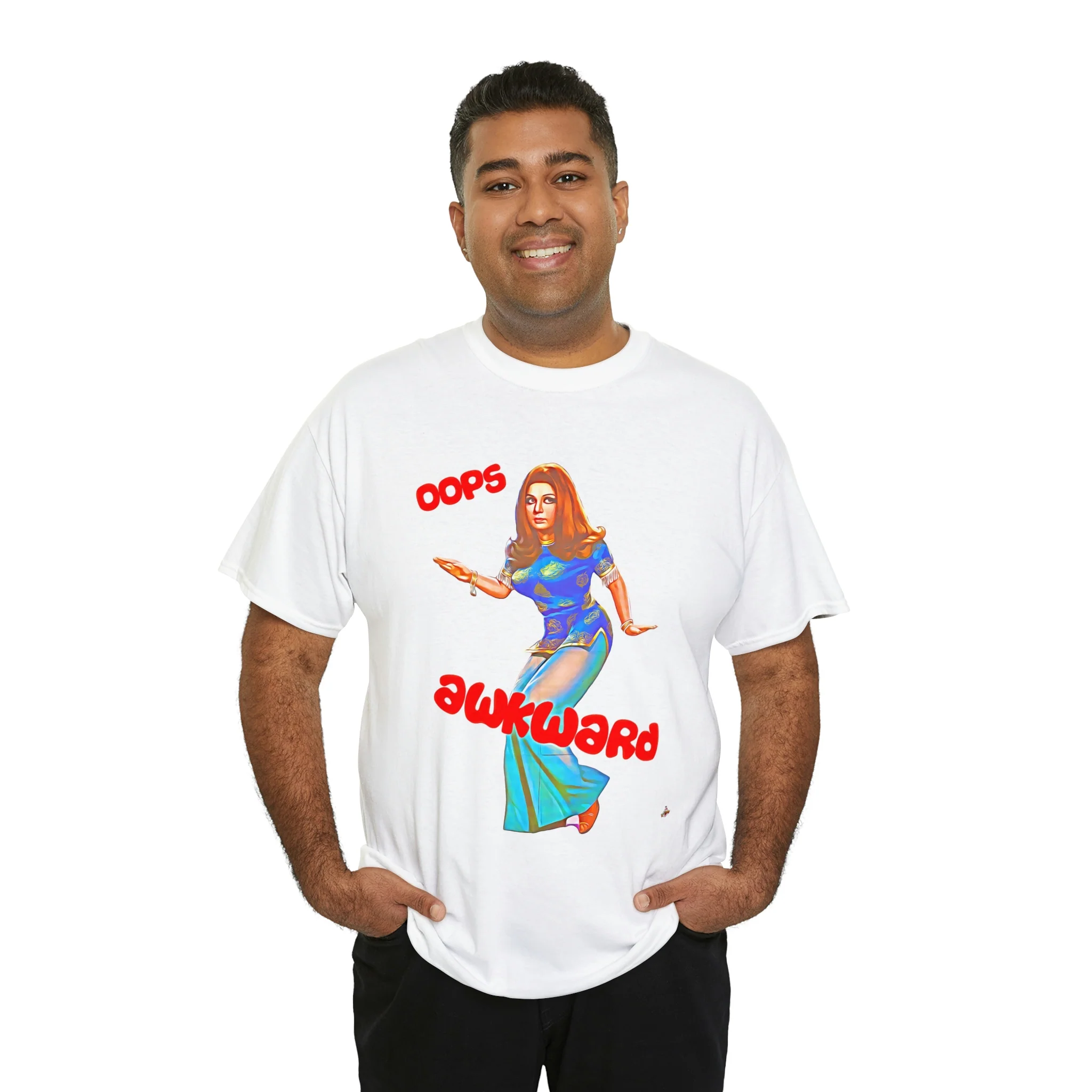 Oops Awkward - Neelo - Lollywood T Shirt - Unisex Heavy Cotton Tee - Image 8