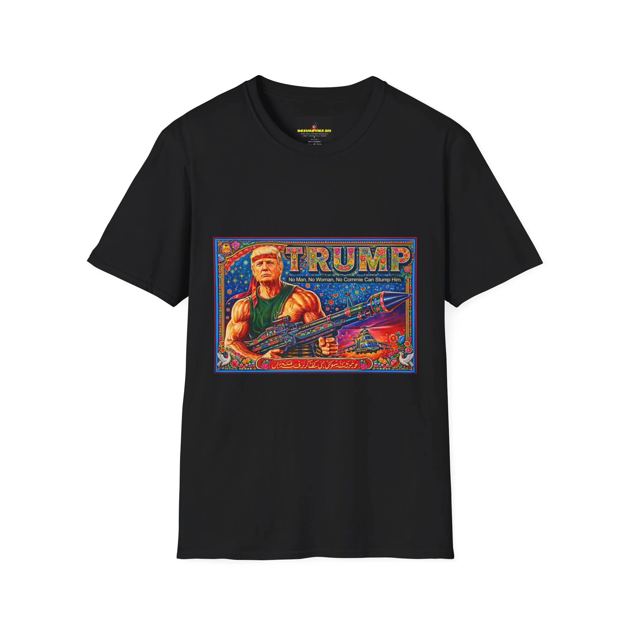 Political Graphic T-Shirt — Bold 'TRUMP' Patriotic Rifle Design - Image 2