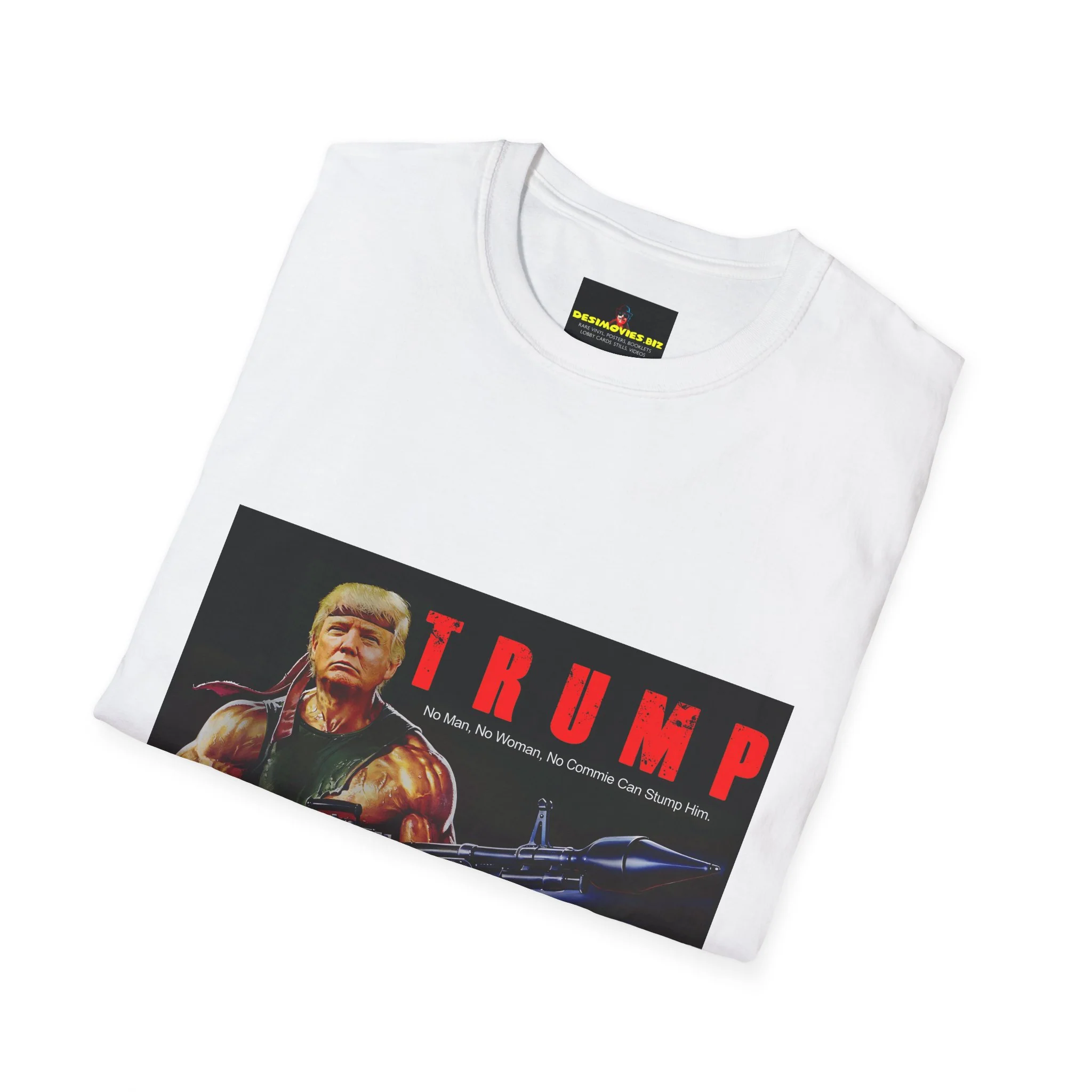 Rambo Trump Graphic T-Shirt — Patriotic Cartoon President Design - Image 5