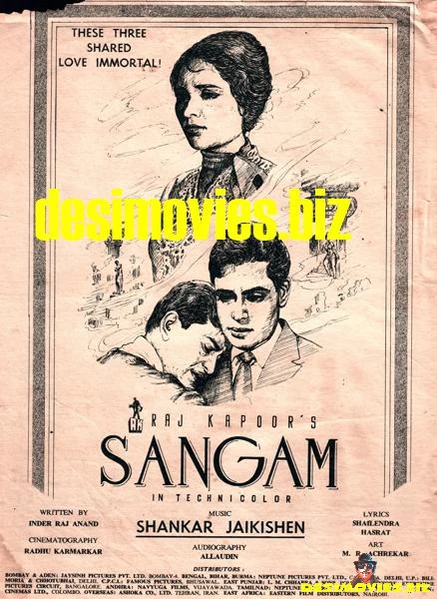 Sangam (1964) Original Poster & Advert - Image 2