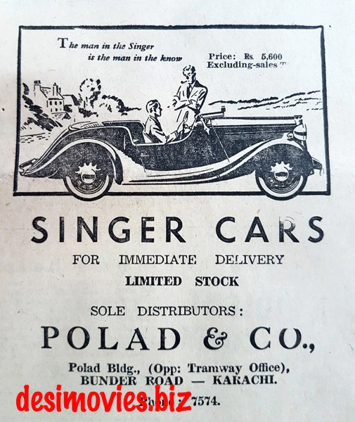 Singer Cars (1950) Advert