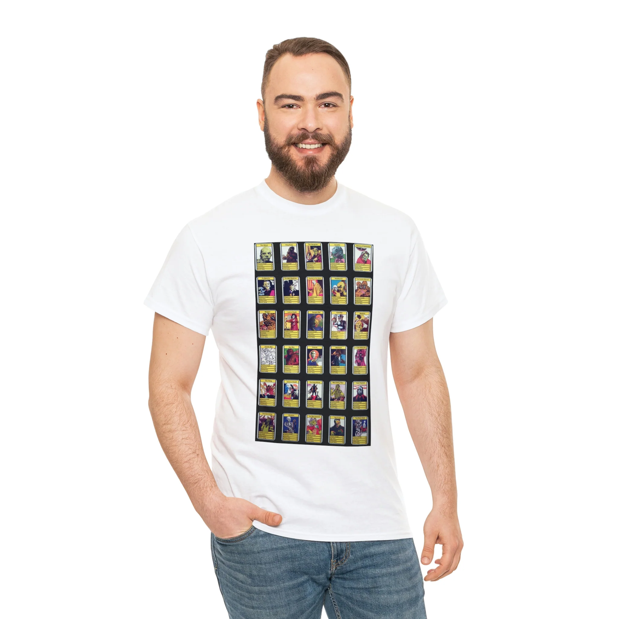 Top Trumps Horror Cards - Unisex Heavy Cotton Tee - Image 12