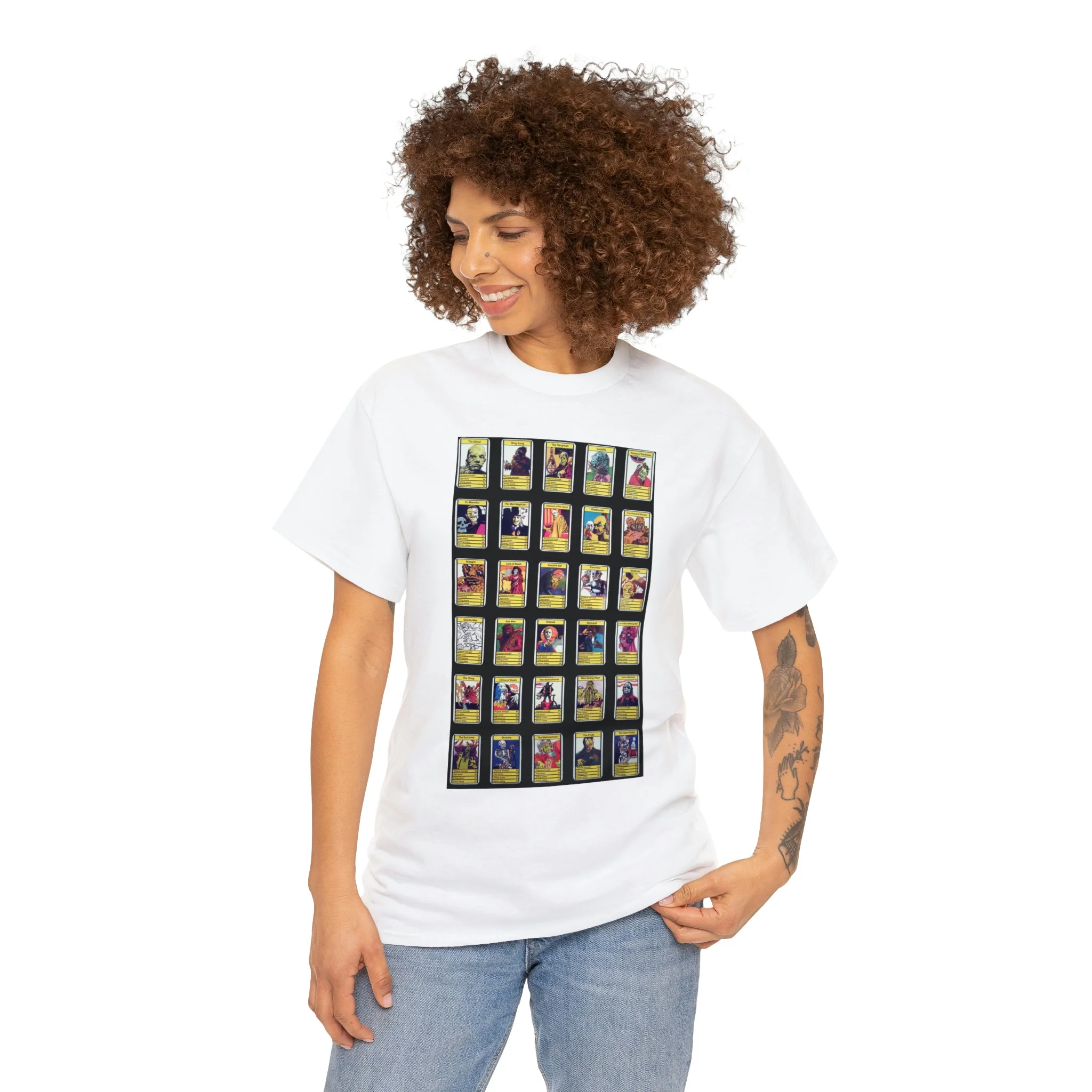 Top Trumps Horror Cards - Unisex Heavy Cotton Tee - Image 15