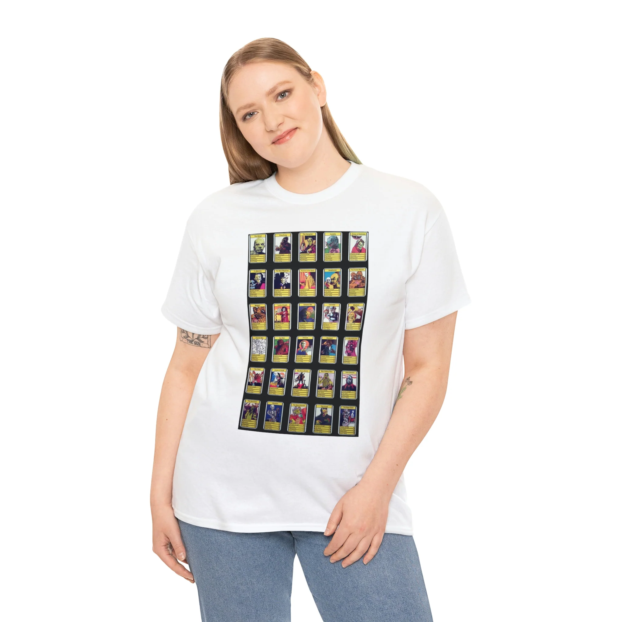 Top Trumps Horror Cards - Unisex Heavy Cotton Tee - Image 16