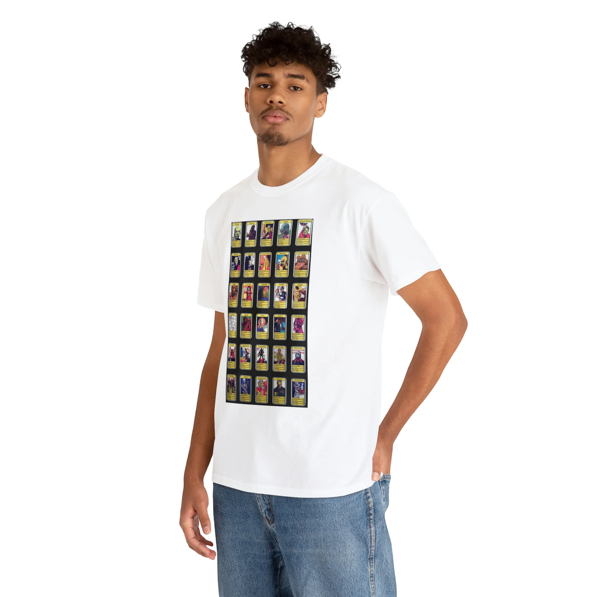 Top Trumps Horror Cards - Unisex Heavy Cotton Tee - Image 17