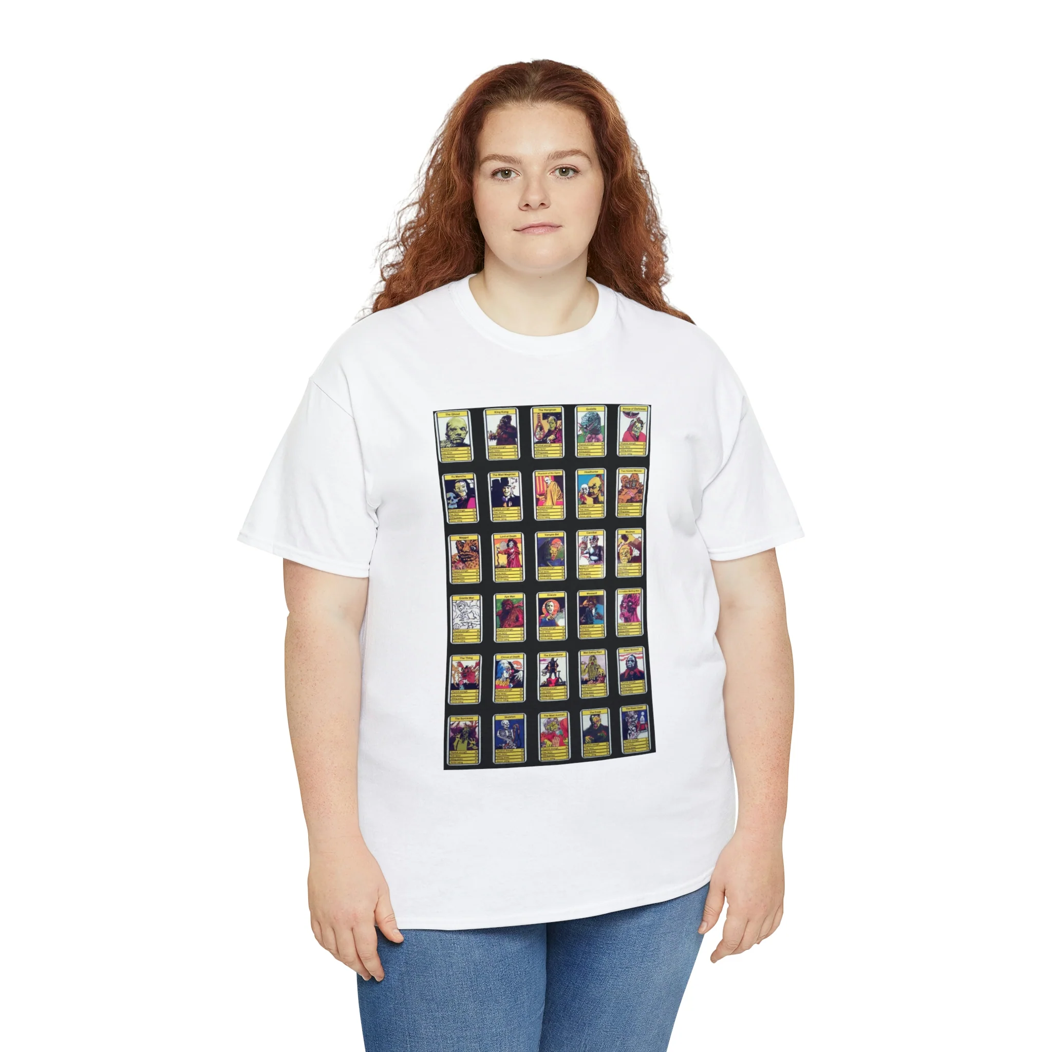 Top Trumps Horror Cards - Unisex Heavy Cotton Tee - Image 18