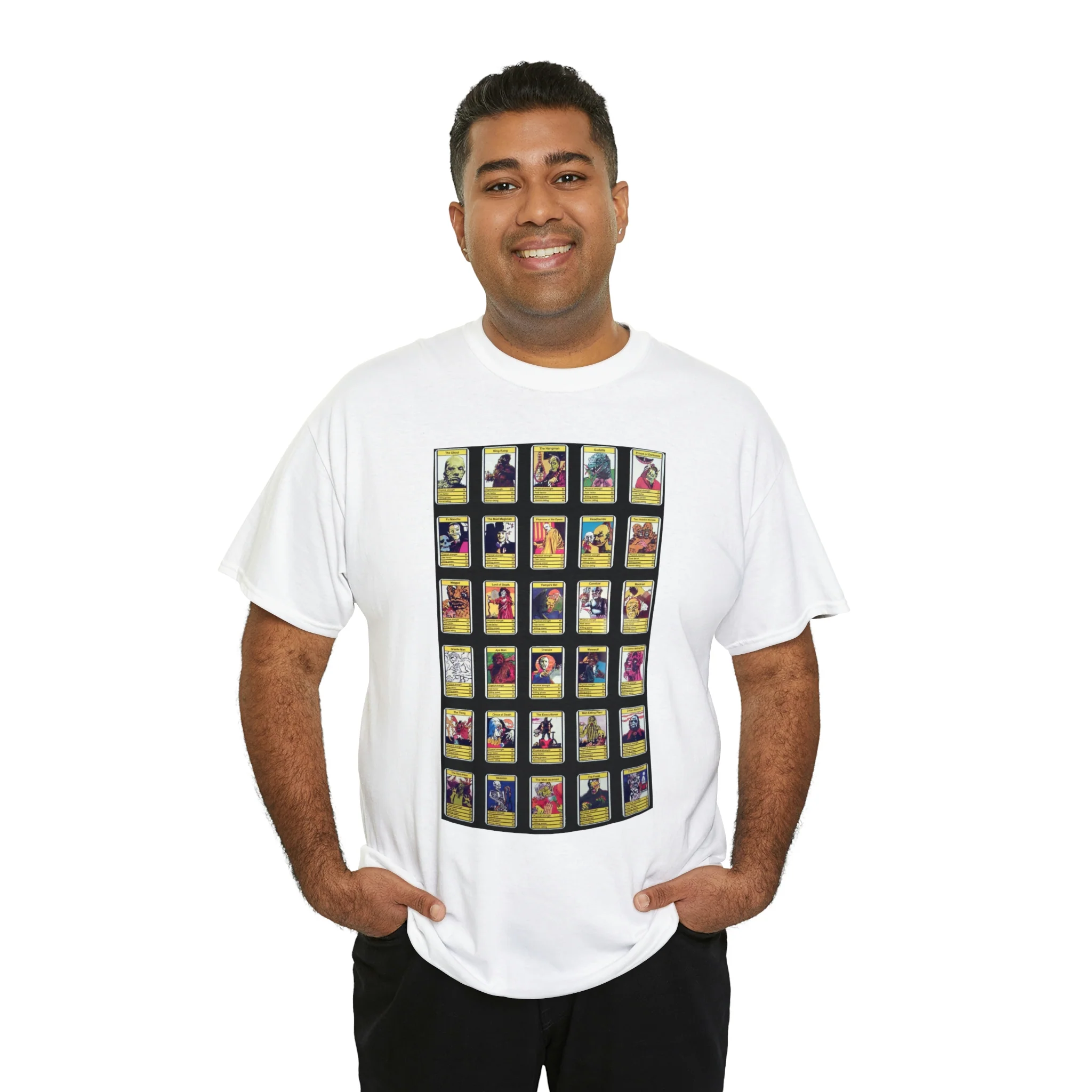 Top Trumps Horror Cards - Unisex Heavy Cotton Tee - Image 19