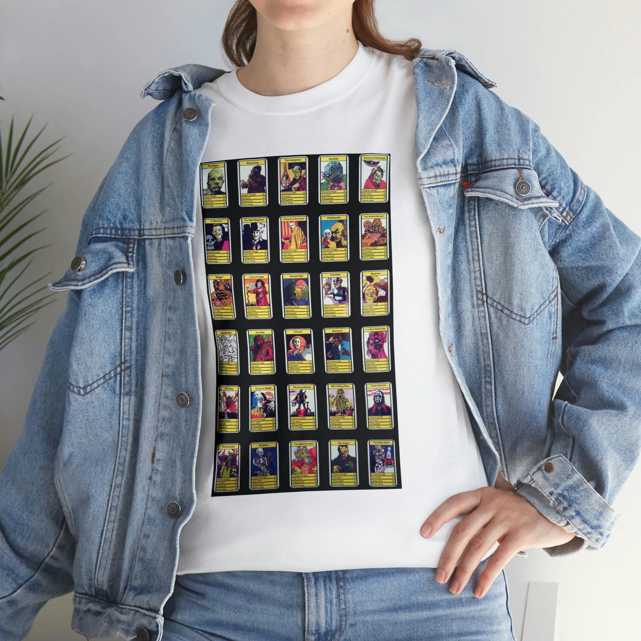 Top Trumps Horror Cards - Unisex Heavy Cotton Tee - Image 20