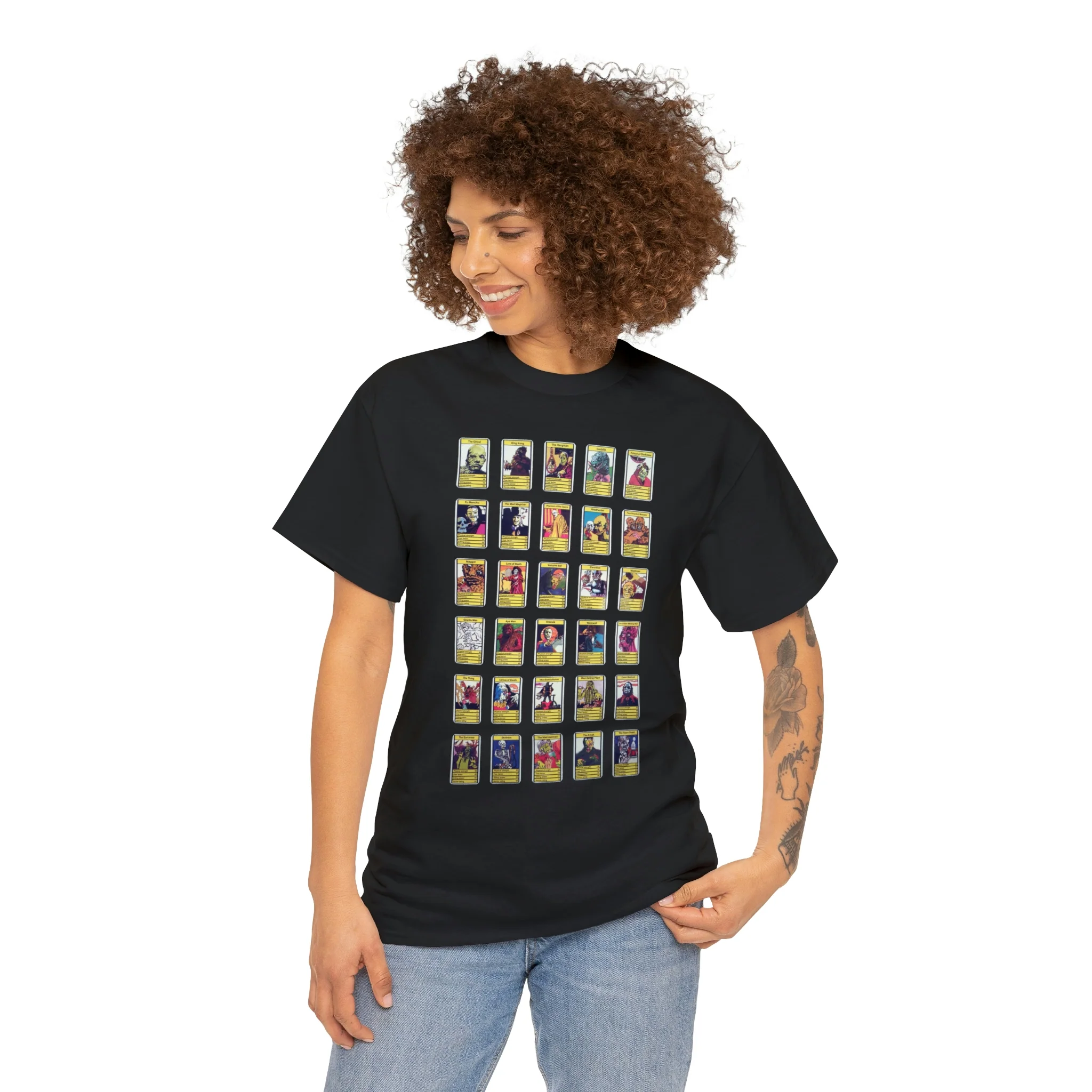 Top Trumps Horror Cards - Unisex Heavy Cotton Tee - Image 4