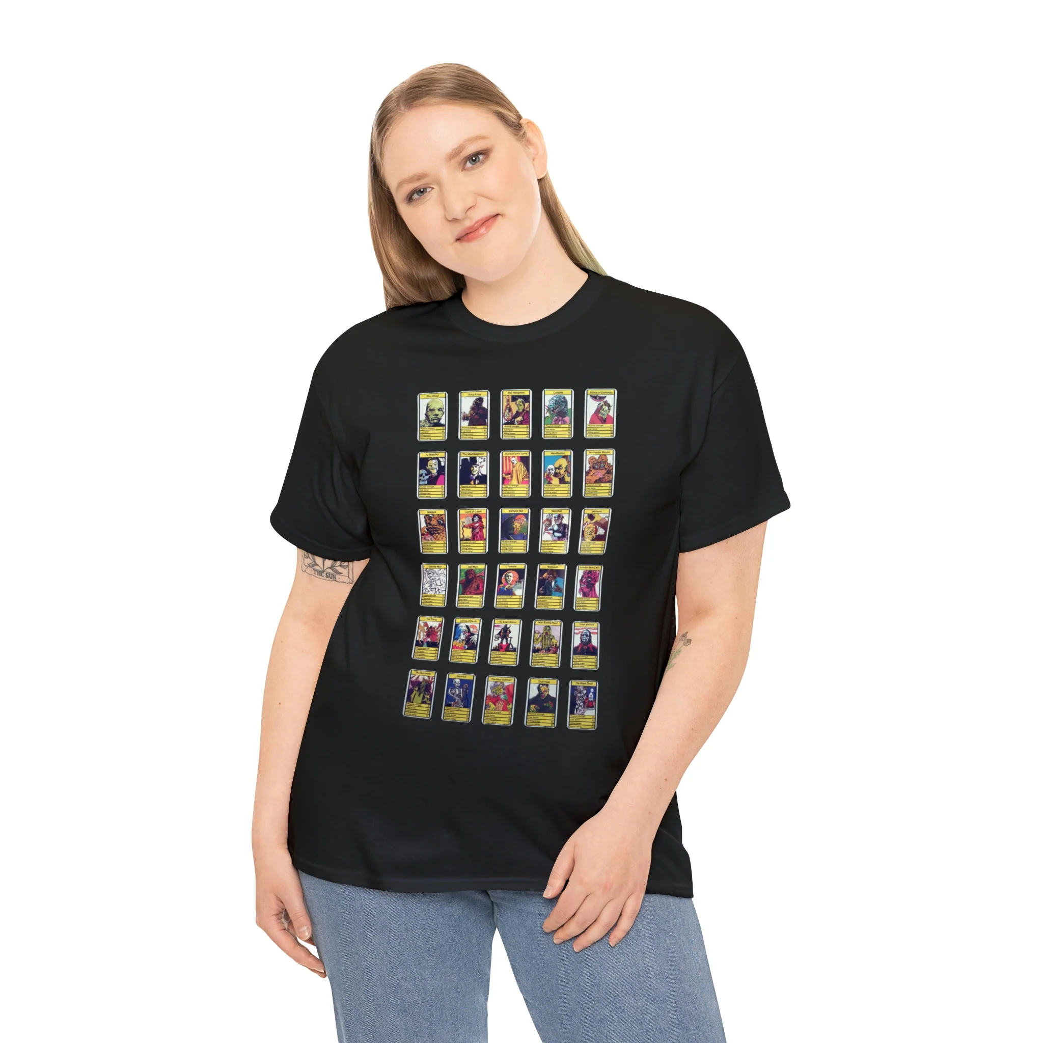 Top Trumps Horror Cards - Unisex Heavy Cotton Tee - Image 5