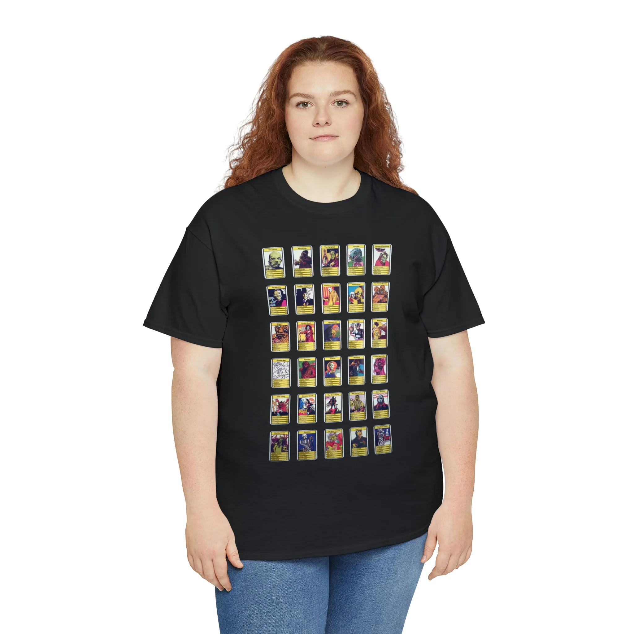Top Trumps Horror Cards - Unisex Heavy Cotton Tee - Image 7
