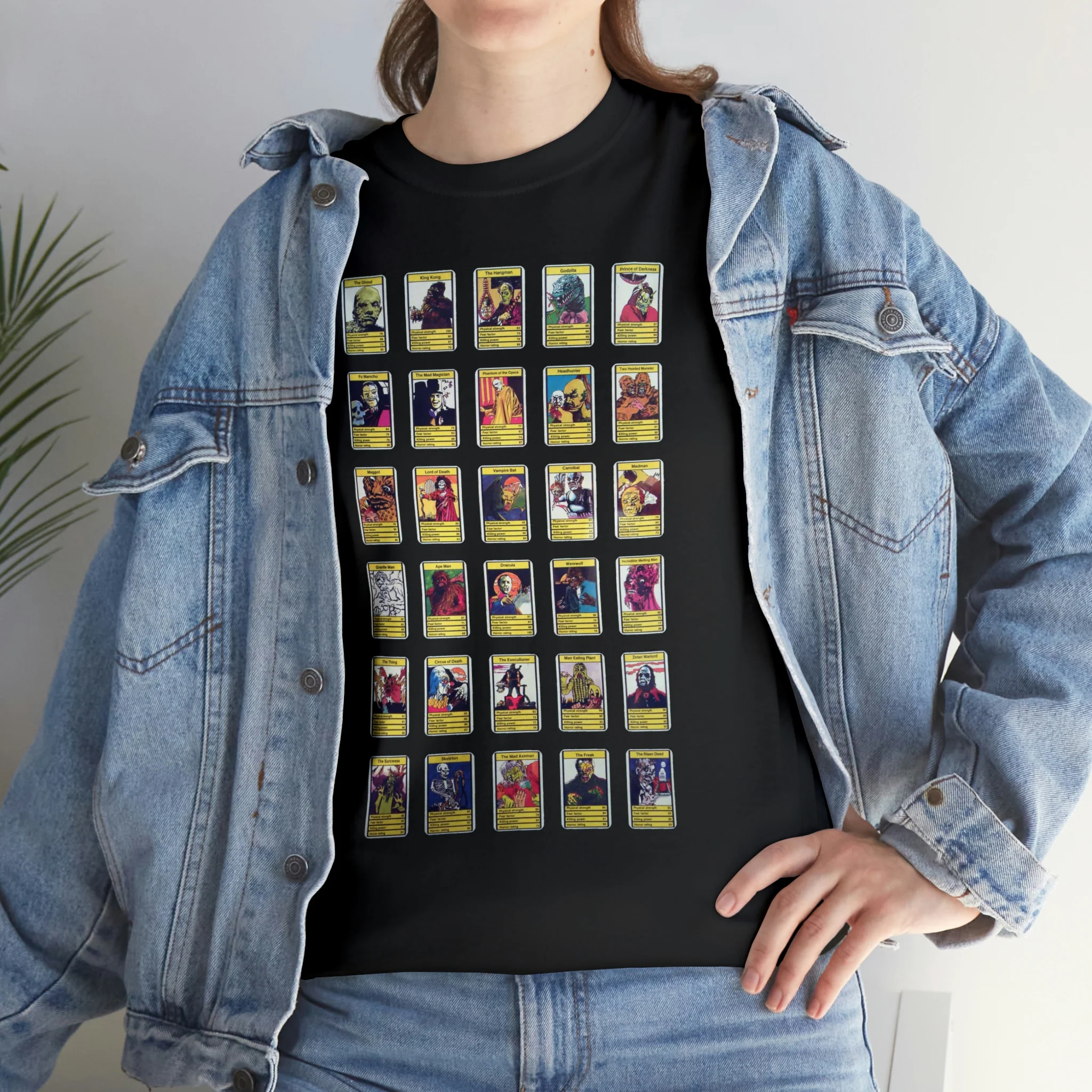 Top Trumps Horror Cards - Unisex Heavy Cotton Tee - Image 9